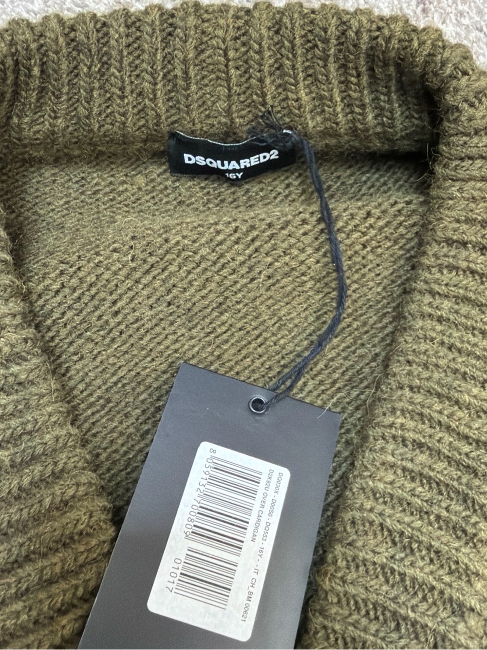 DSQUARED2 Women’s Olive Knit V-Neck Sweater